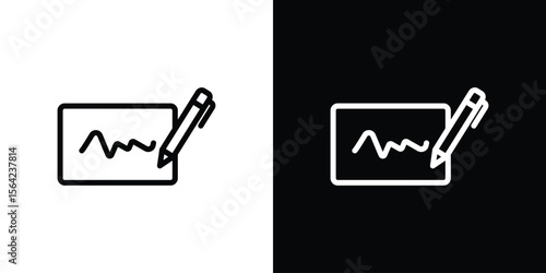 Electronic signature icon graphic element Illustration template design