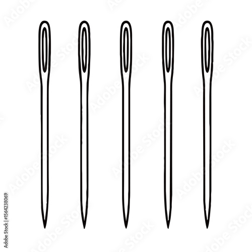 Silhouette image of a needle on a white background