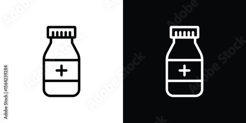 Medicine bottle icon graphic element Illustration template design