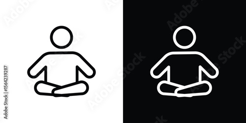 Meditating icon graphic element Illustration template design