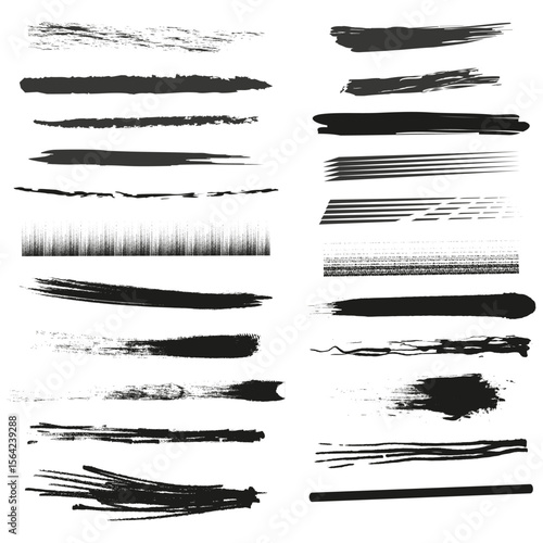 Wallpaper Mural Rough brush icon. Horizontal stroke pattern. Grunge smear Vector. Dynamic paint lines. Torontodigital.ca