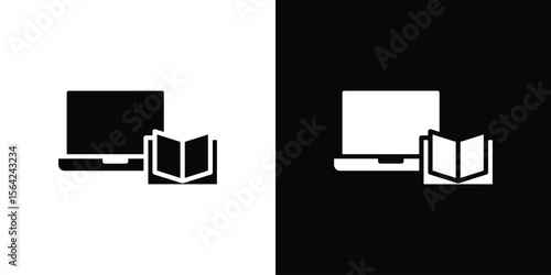 Blended learning icon symbol illustration doodle design