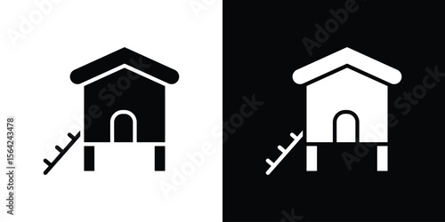 Chicken coop icon symbol illustration doodle design