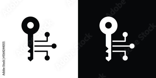 Digital key icon symbol illustration doodle design