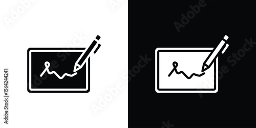 Electronic signature icon symbol illustration doodle design