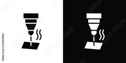 Laser machine icon symbol illustration doodle design