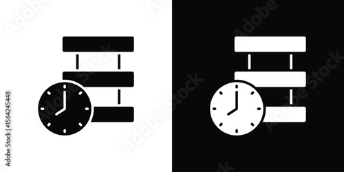Real time data icon symbol illustration doodle design