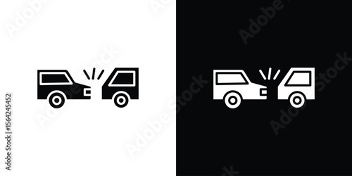 Rear end collision icon symbol illustration doodle design