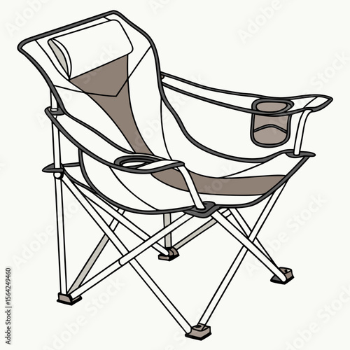 Foldable camping chair with cup holder outdoor portable