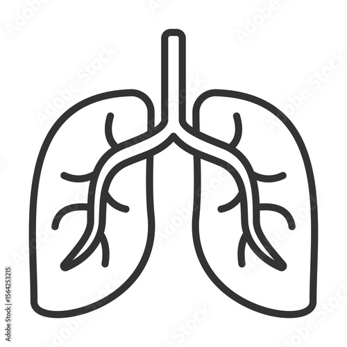 Lungs Icon Outline Style. Vector Illustration Design