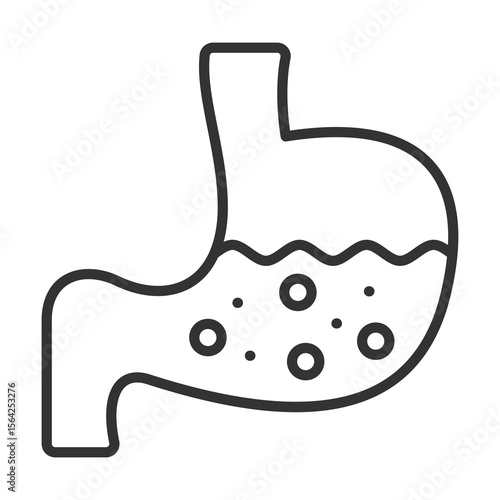 Stomach Icon Outline Style. Vector Illustration Design