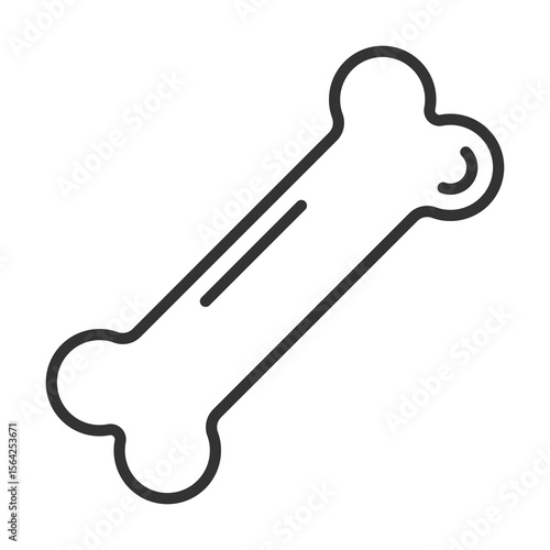 Bone Icon Outline Style. Vector Illustration Design