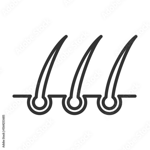 Hair Icon Outline Style. Vector Illustration Design