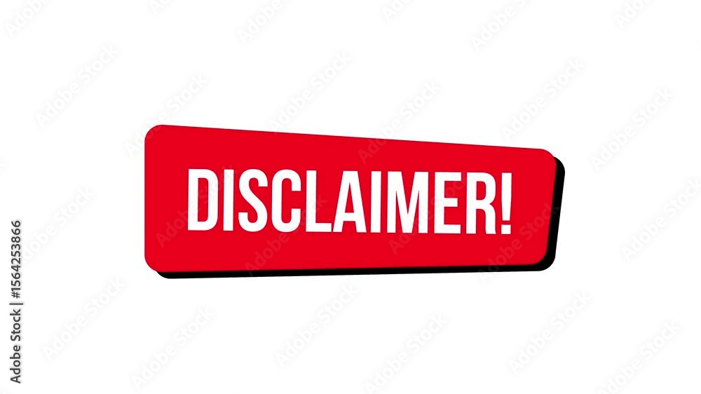 Animated Red Disclaimer Banner Clean Warning Message Title Animated Red Disclaimer Banner Clean Warning Message Title