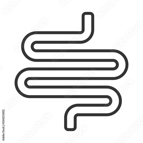 Intestine Icon Outline Style. Vector Illustration Design