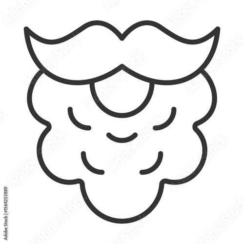 Beard Icon Outline Style. Vector Illustration Design