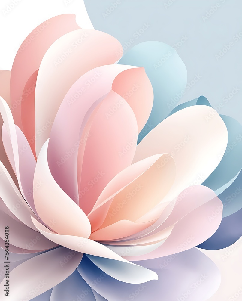 Elegant pastel abstract flower petals in soft blue, pink, and peach tones forming a luxurious modern design, ideal for backgrounds, spa themes, and wellness branding
Elegant pastel abstract flower petals in soft blue, pink, and peach tones forming a luxurious modern design, ideal for backgrounds, spa themes, and wellness branding
