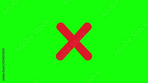 Animated Red X Mark Green Screen, Red cross mark, Prohibition and Error