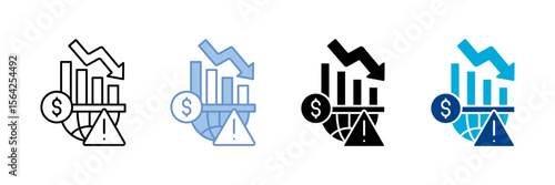 Recession Icon set multiple style collection