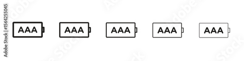AAA battery icon design symbol collection for graphic design. EPS 10