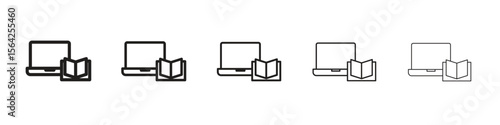 Blended learning icon design symbol collection for graphic design. EPS 10