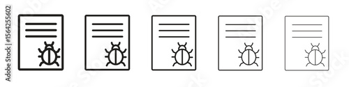 Bug report icon design symbol collection for graphic design. EPS 10