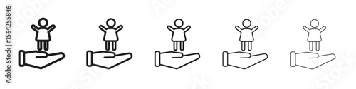 Child custody icon design symbol collection for graphic design. EPS 10