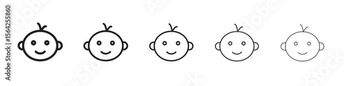 Child face icon design symbol collection for graphic design. EPS 10