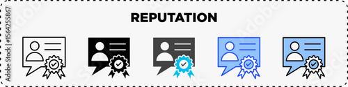 Reputation Icon Pack Line Glyph Outline Icon