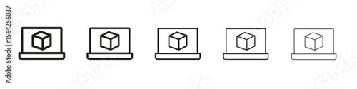Computer simulation icon design symbol collection for graphic design. EPS 10