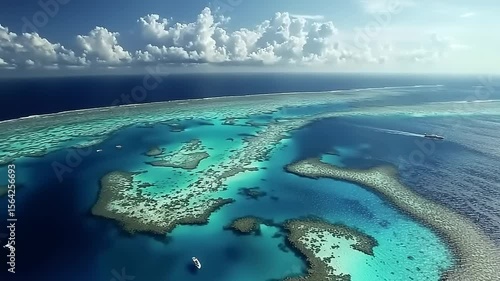 Aerial view of the Great Barrier Reef