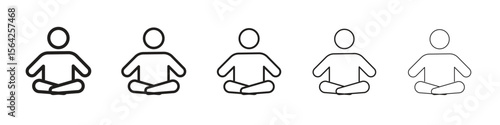 Meditating icon design symbol collection for graphic design. EPS 10
