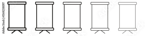 Roll up banners icon design symbol collection for graphic design. EPS 10