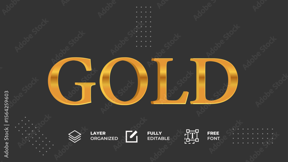 Editable Elegant Gold Text Effect .