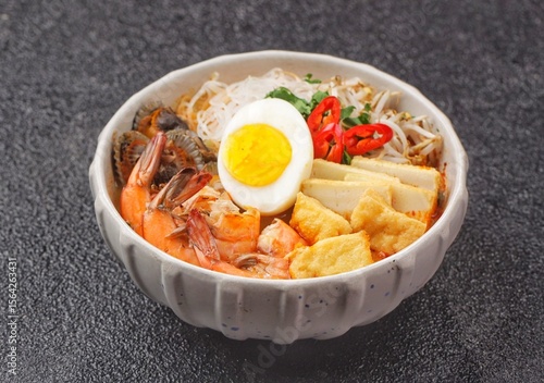 Canvas Print Laksa Singapore is a spicy noodle soup popular in the Peranakan cuisine of Southeast Asia