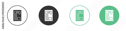 ATM machine icon symbol illustration doodle set. EPS10