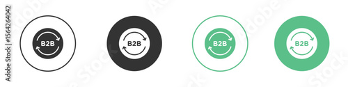 B2B icon symbol illustration doodle set. EPS10
