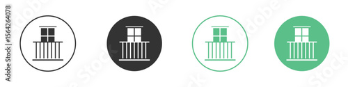 Balcony icon symbol illustration doodle set. EPS10