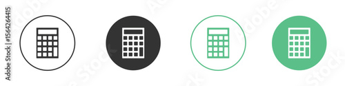 Calculator icon symbol illustration doodle set. EPS10