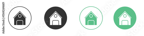 Chalet icon symbol illustration doodle set. EPS10