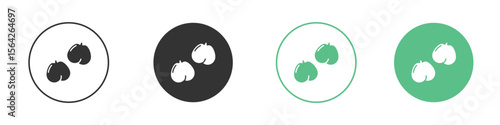 Chickpeas hummus icon symbol illustration doodle set. EPS10
