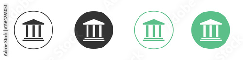 Courthouse icon symbol illustration doodle set. EPS10