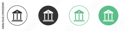 Courthouse icon symbol illustration doodle set. EPS10