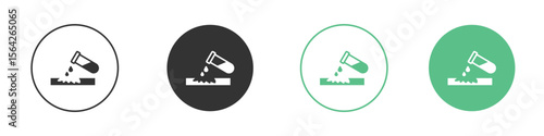 Corrosive substance icon symbol illustration doodle set. EPS10