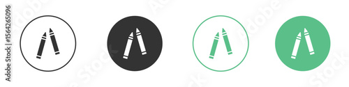 Crayon icon symbol illustration doodle set. EPS10