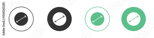 Diameter icon symbol illustration doodle set. EPS10