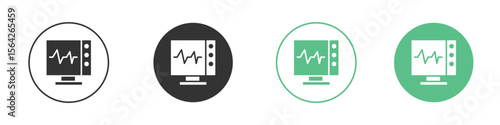 EKG monitor icon symbol illustration doodle set. EPS10