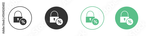 Fixed rate mortgage icon symbol illustration doodle set. EPS10