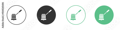 Floor sanding machine icon symbol illustration doodle set. EPS10