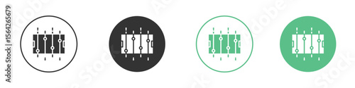 Foosball icon symbol illustration doodle set. EPS10